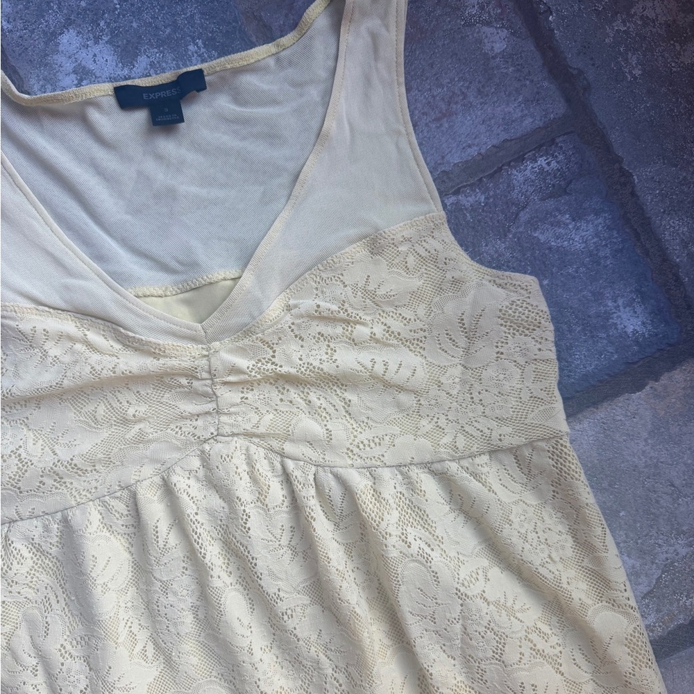 Butter yellow lace Y2K top